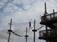 A person on an obstacle course